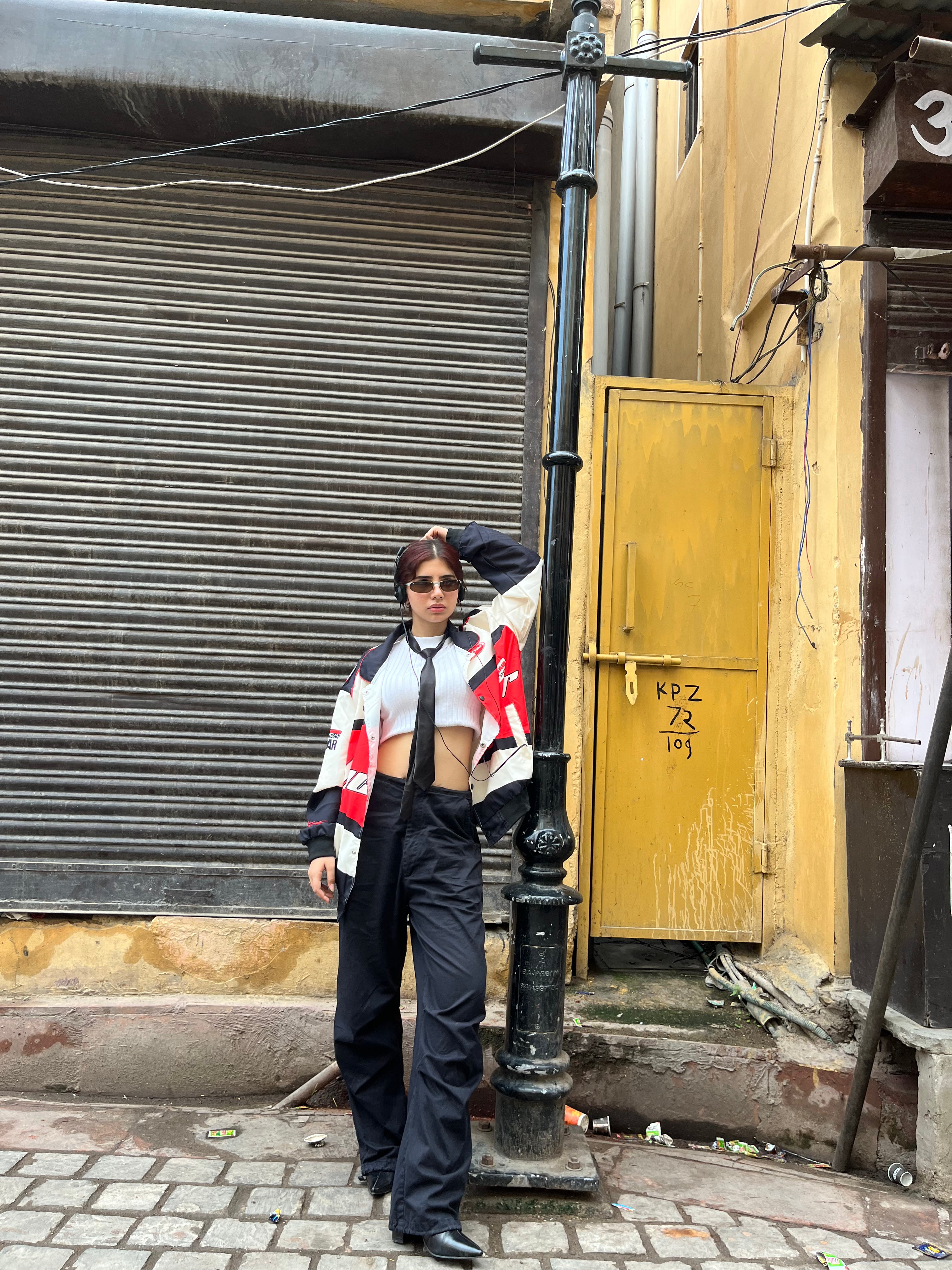 Black-Air Parachute Jacket (Printed)
