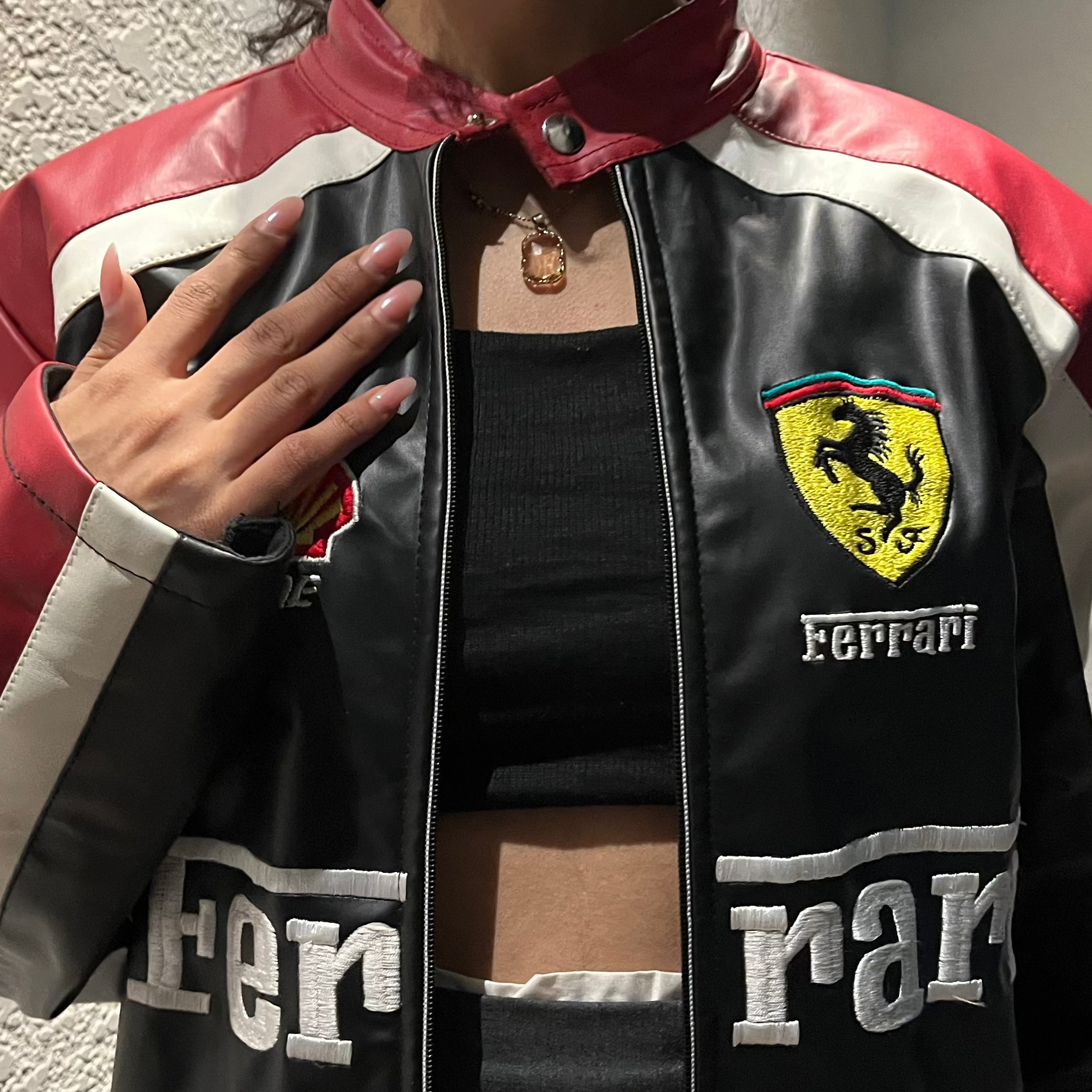Red Ferrari Leather Jacket