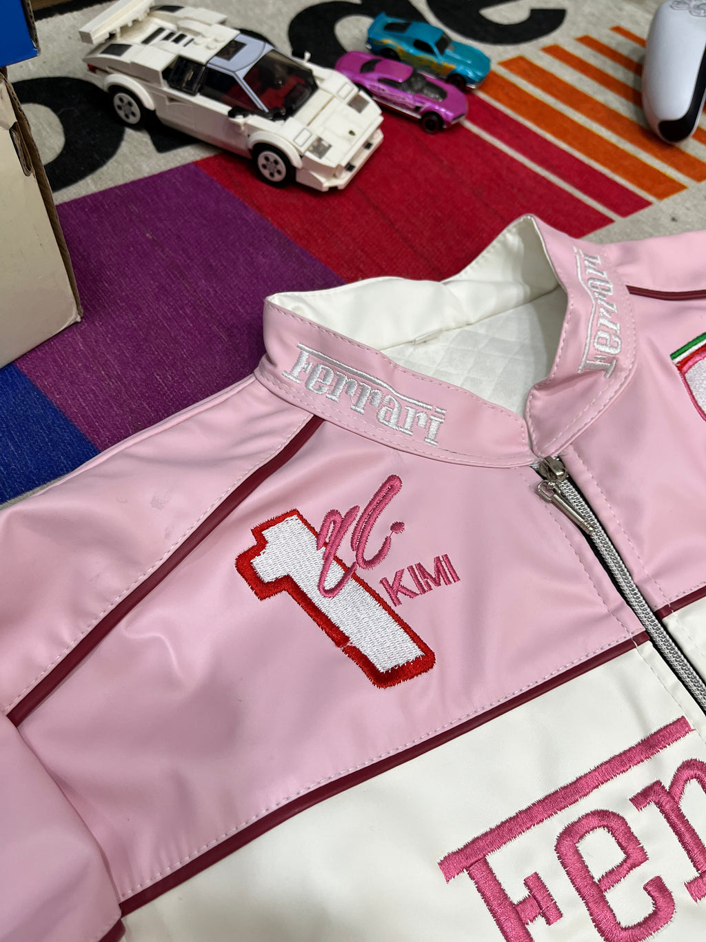 Pink Ferrari Leather Jacket